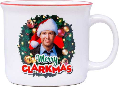 Spoontiques Elf Christmas Ceramic Camper Mug, 14oz - Microwave & Dishwasher Safe, for Cold & Hot Beverages - Smiling