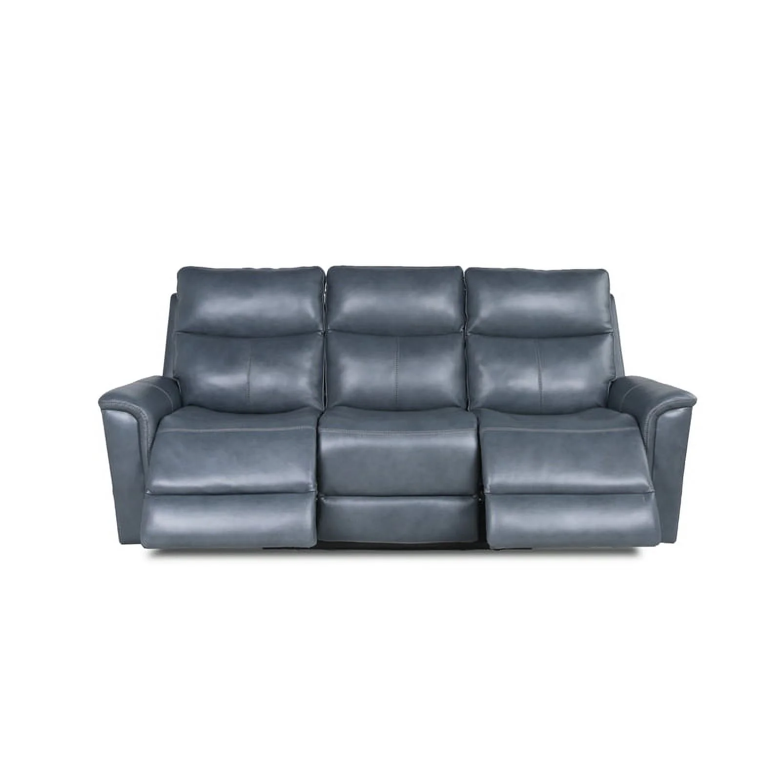 Drake Power Motion Sofa & Power Head Rest In Blue Grey Leather