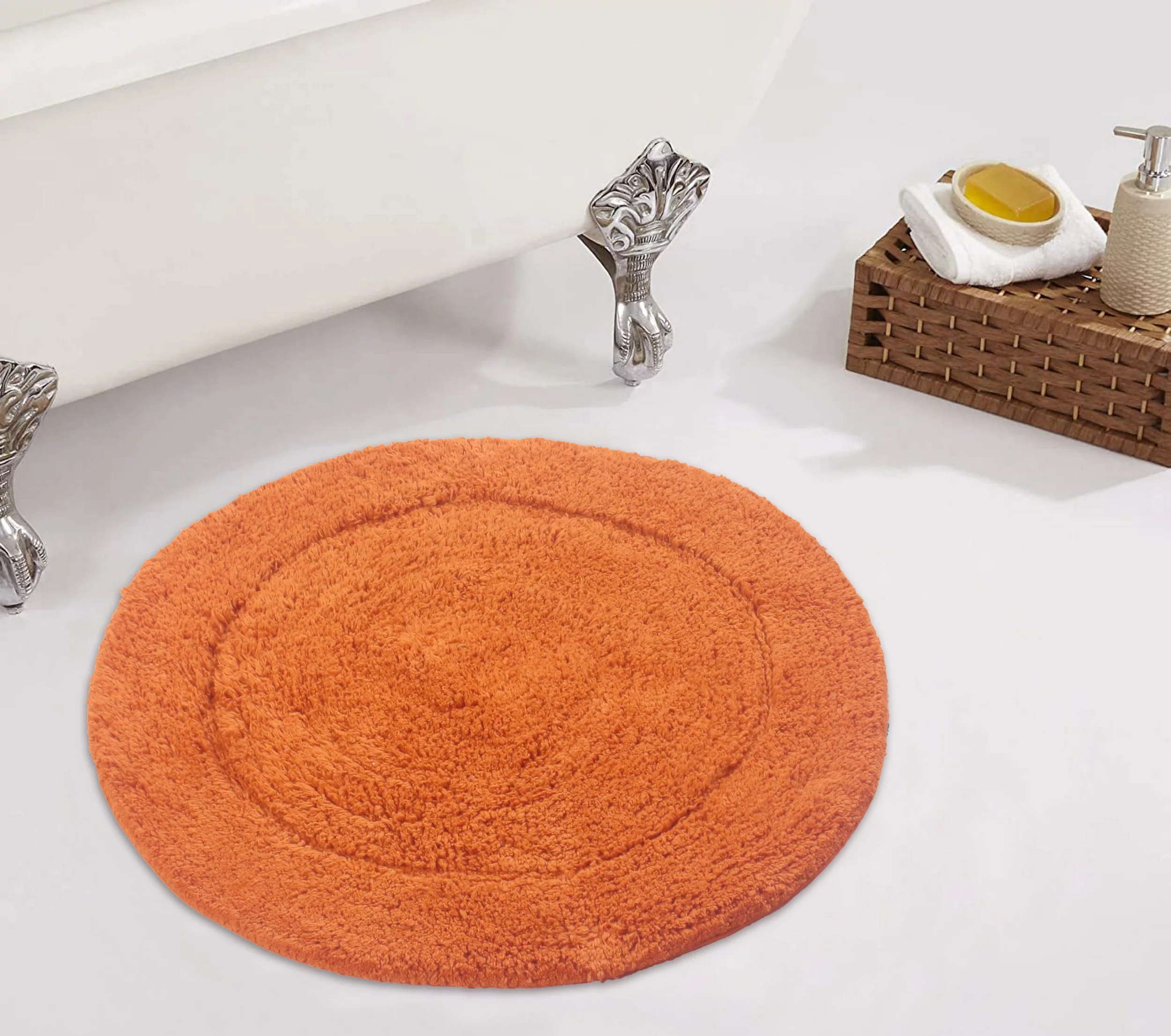 Home Weavers Waterford Collection 100% Cotton Tufted Bath Rug, Extra Soft and Absorbent Bath Rugs, Non-Slip Plush Bath Carpet, Machine Wash, bath rug for Bathroom, 22