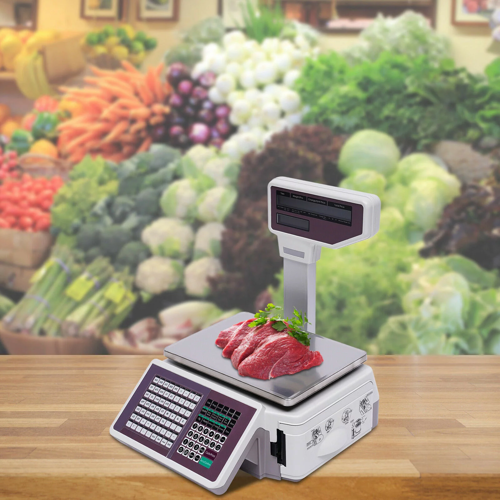 OUKANING 66LB Digital Weight Price Scale Electronic Price Computing Scale LCD Digital Supermarket