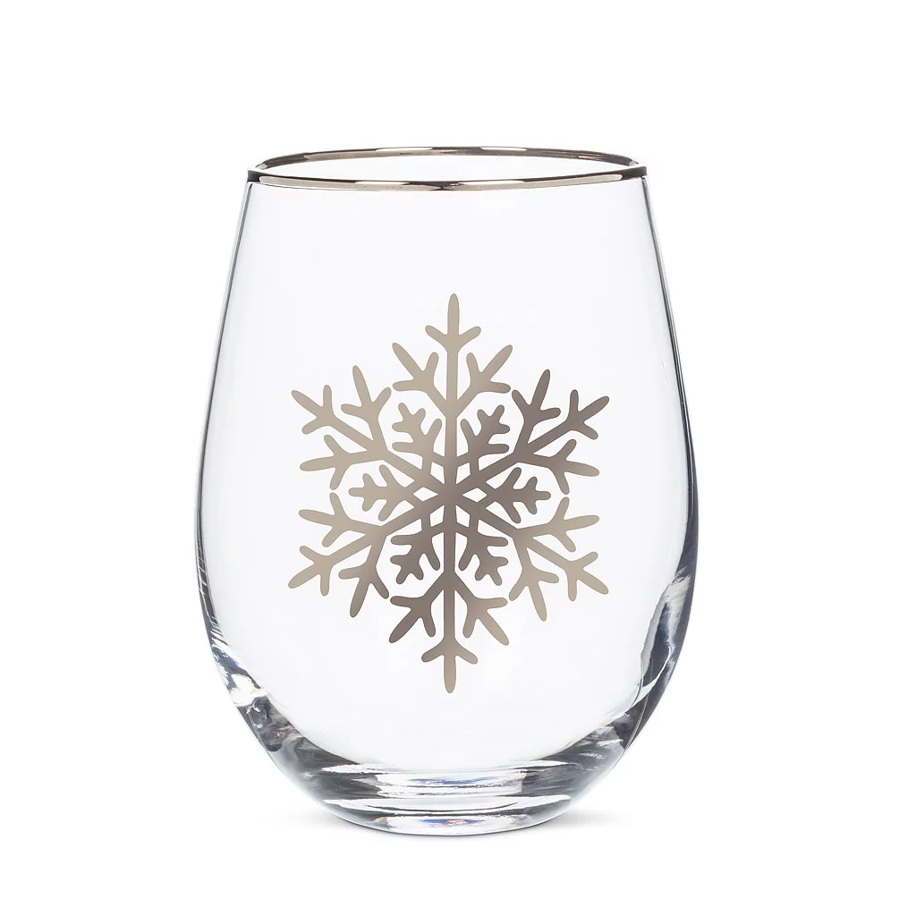 Snowflake Stemless Wine Glass