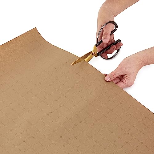 Hallmark Christmas Wrapping Paper Rolls, Brown Kraft Holiday Gift Wrap (Pack of 3: 90 sq. ft. ttl) Snowflakes, Pink Trees, 