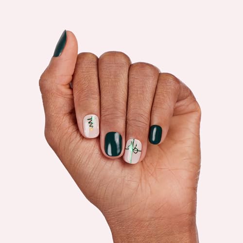 Dashing Diva Gloss Nail Strips - Santa Baby | UV Free, Chip Resistant, Long Lasting Gel Nail Stickers | Contains 32 Nail Wraps, 1 Prep Pad, 1 Nail File