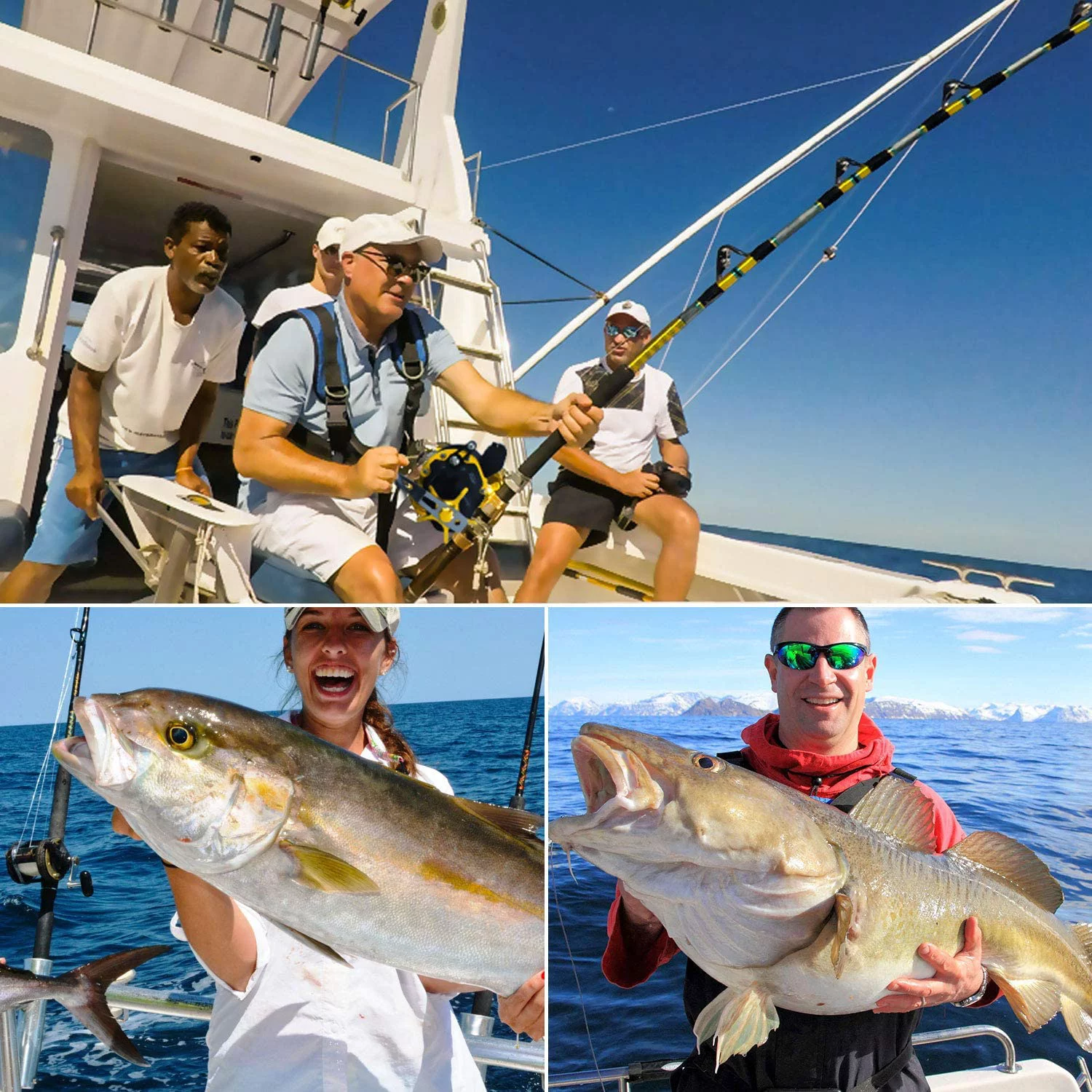 Sougayilang Line Counter Fishing Reel Conventional Level Wind Trolling Reel