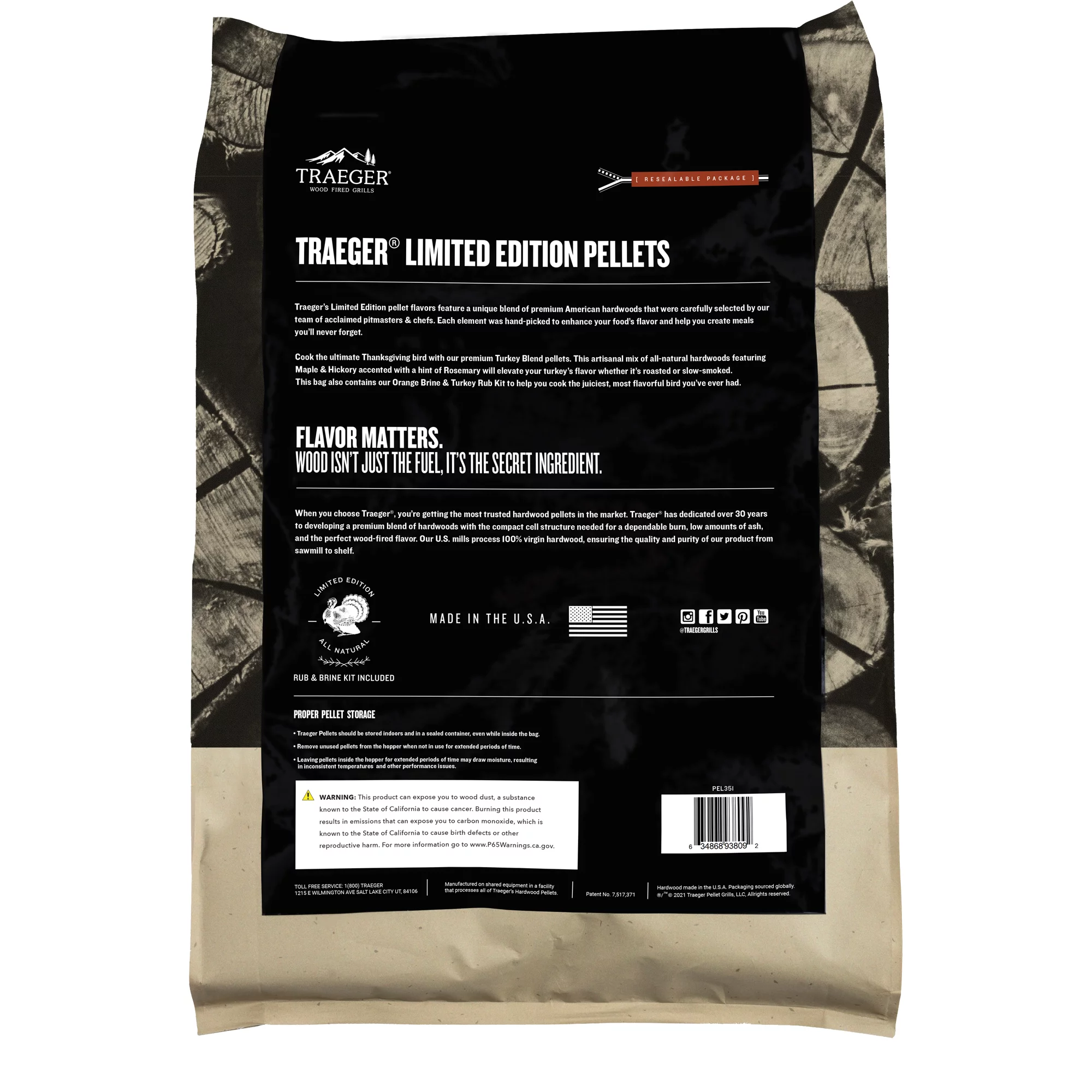 Traeger Pellet Grills Limited Edition Turkey Wood Pellets with Brine Kit