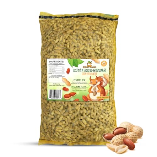 Premium Quality- 25 Pound Raw Peanuts in Shell – All-Natural Food for Squirrels, Deer, Birds, and Other Wildlife Animals – Bulk Wholesale Bag – Grown in The USA for Healthy Nutrition
