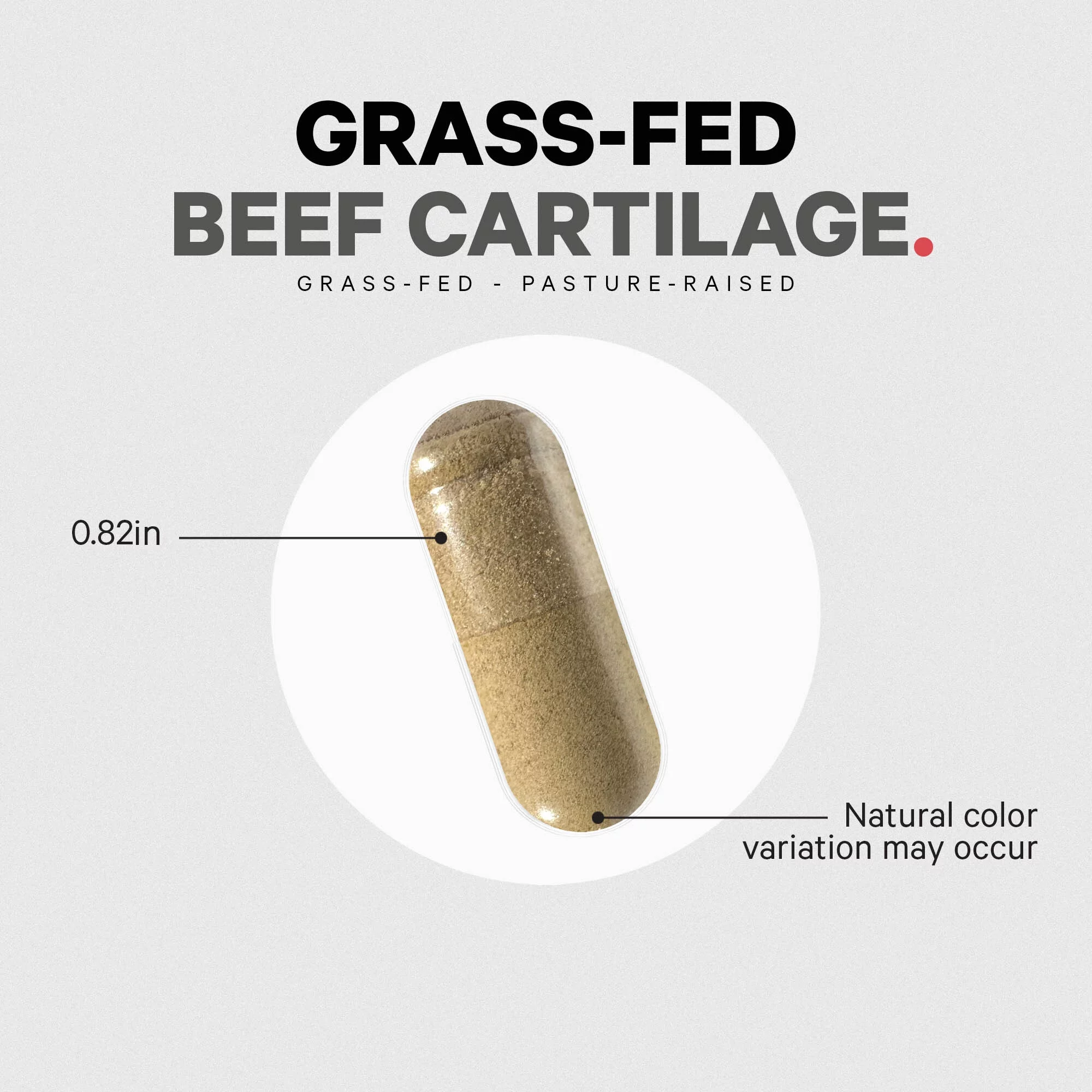 Codeage Grass-Fed Beef Cartilage, Freeze-Dried, Non-Defatted, Desiccated Glandular Supplement, 180 ct