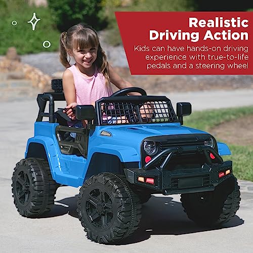 Best Choice Products 12V Kids Ride On Truck Car w/Parent Remote Control, Spring Suspension, LED Lights, AUX Port - Black