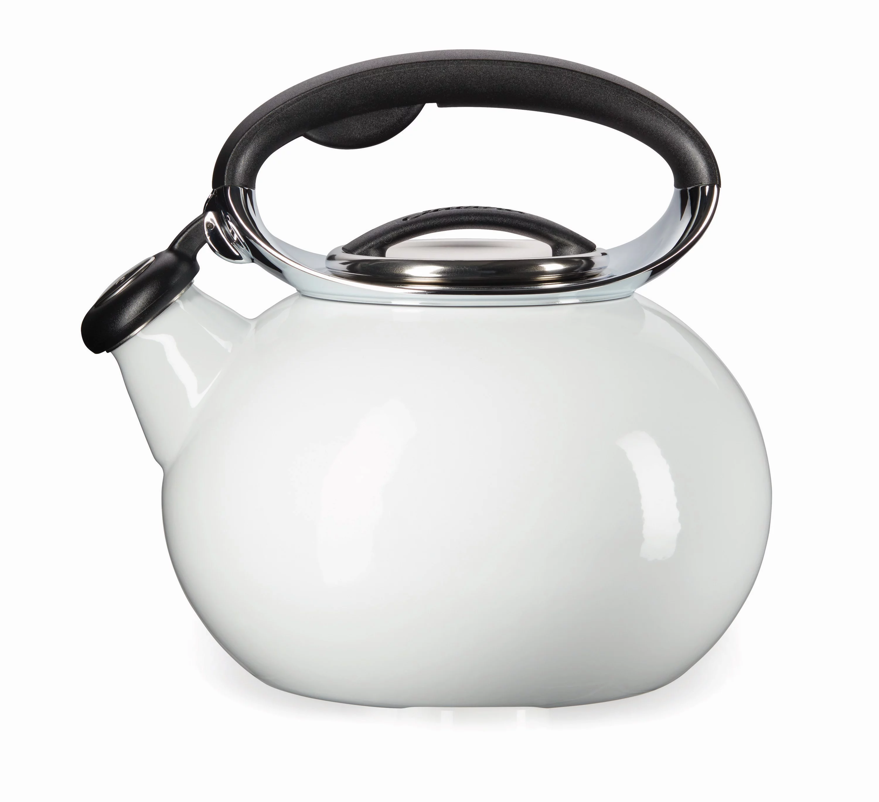 Copco Two Quart Ellipse Enamel on Steel White Tea Kettle