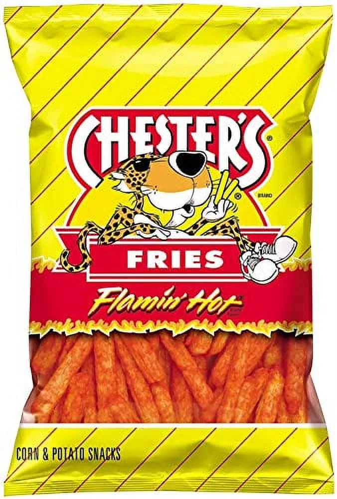 Flamin' Fries - of 16 Gluten Free Healthy Chips & Crisps- Bulk Snacks & Individual Chips - Chips for Adults, Teenagers, and Kids Snacks, 1.75 Ounce Bags