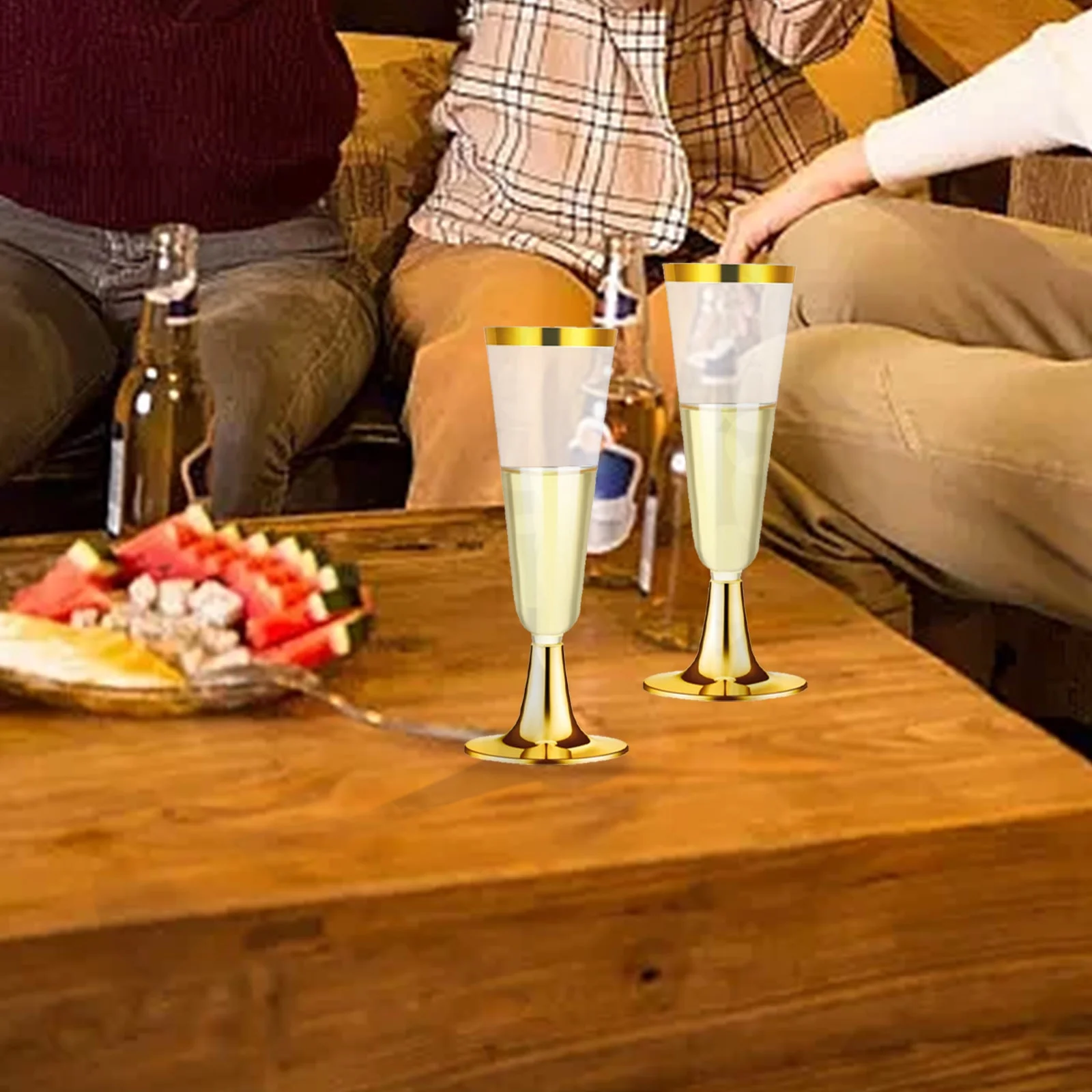 Bulk Pack of Disposable Plastic Champagne Flutes - 40 Pack Clear Plastic Glasses - Wedding Toasting Cups