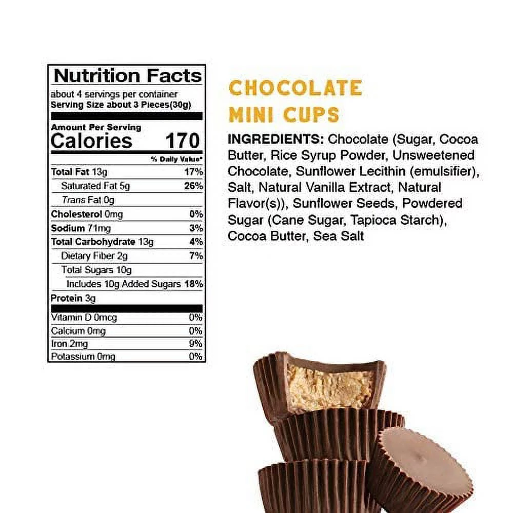 Free2b Foods Chocolate Sun Cups Minis Gluten-Free, Dairy-Free, Nut-Free and Soy-Free - 4.2 Oz. (Pack of 6)