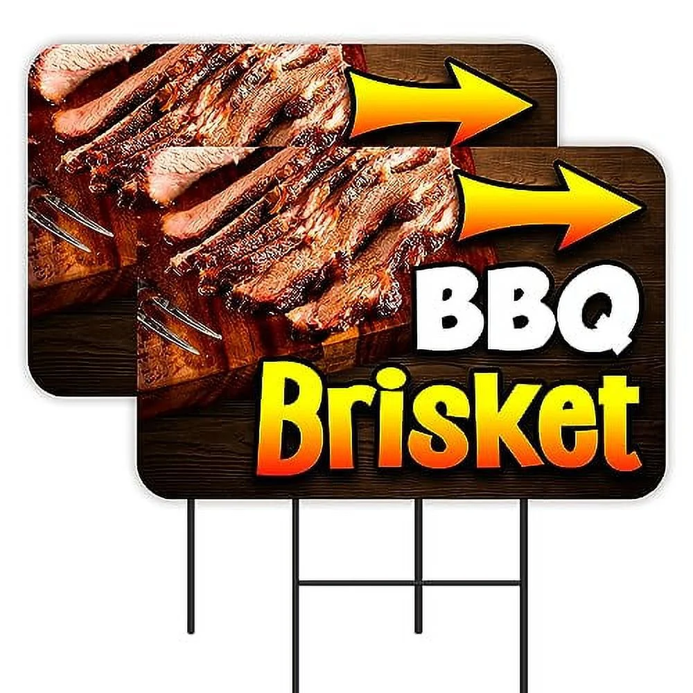 BBQ Brisket 2 Pack Yard Signs 16