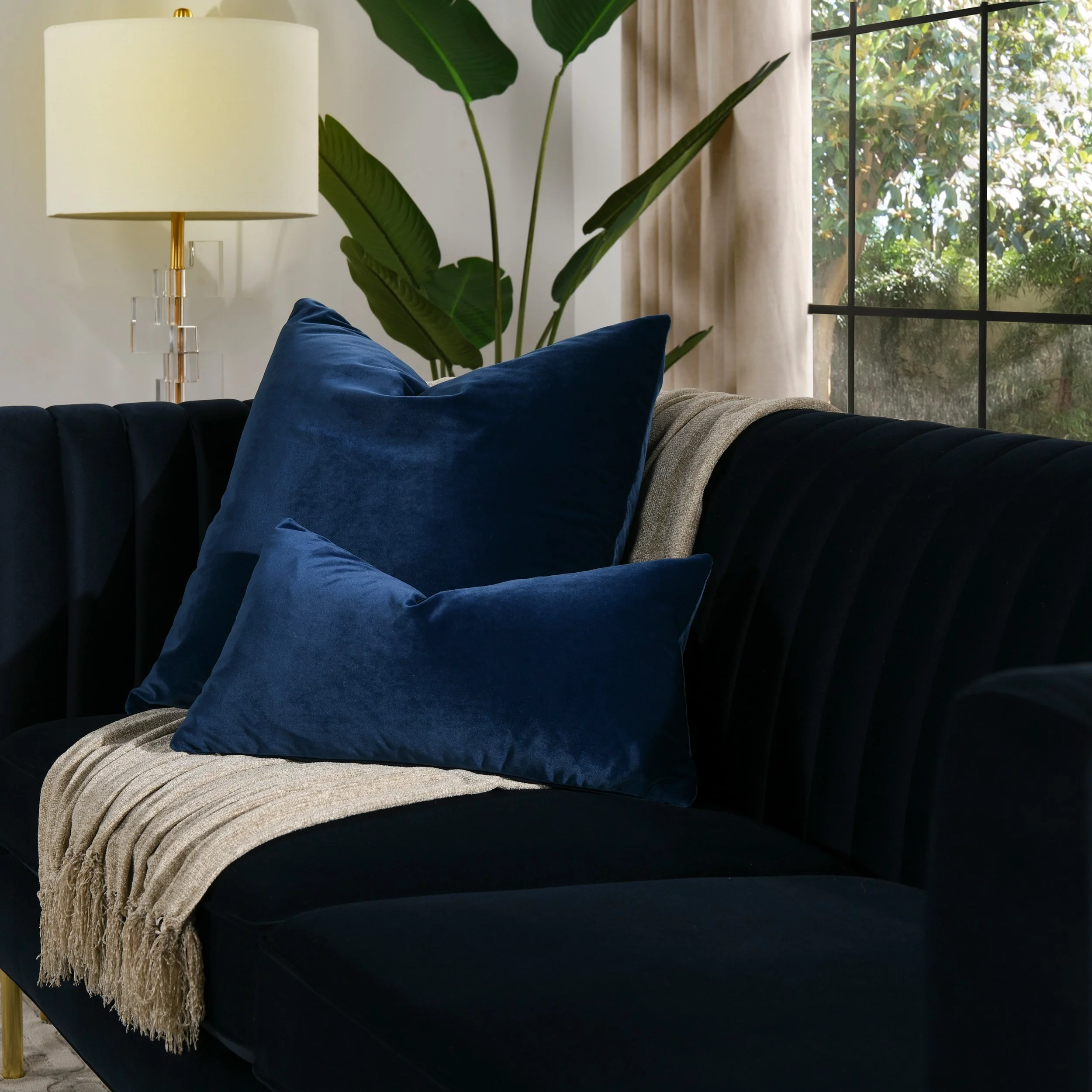 Jennifer Taylor Home Plume 22" Feather Down Lumbar Throw Pillow Brilliant Cream