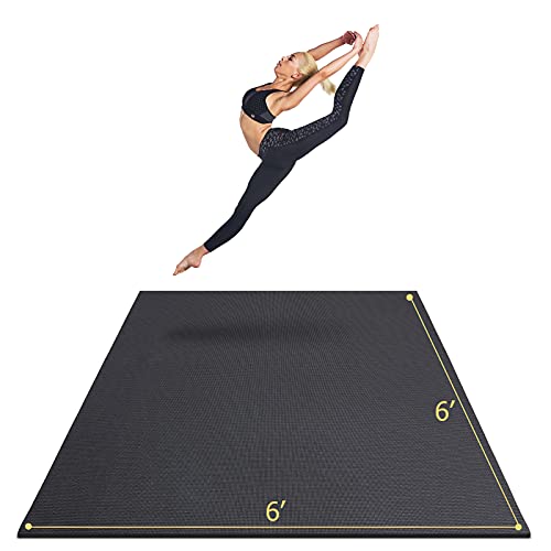 GXMMAT Large Yoga Mat 6'x4'/6'x6'/7'x5'(7mm/9mm), Extra Thick Workout Mats for Home Gym Flooring,Ultra Comfortable Non-Slip Quick Resilient Barefoot Wide Exercise Mat for Pilates,Stretching,Meditation