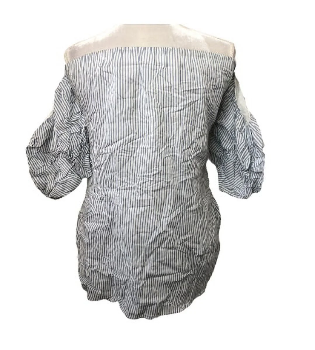 Lovers+Friends Strapless Cold-Shoulder Sleeve Striped Belted Dress Blue M, $178