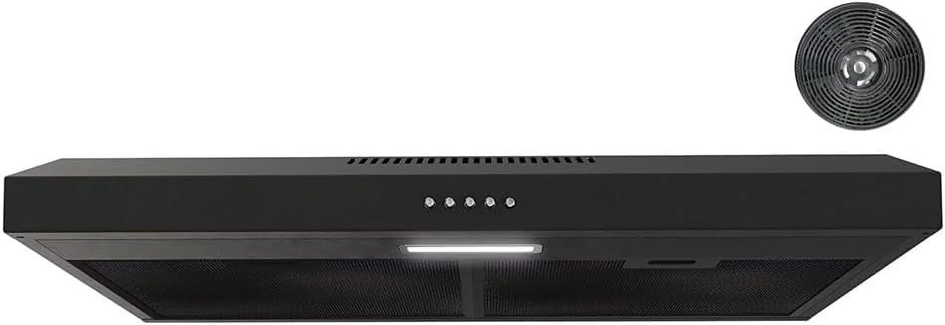 Streamline 30 in. Castellaro Ductless Undermount Range Hood in Grit Black with Mesh Filters, Push Button Control, LED Light