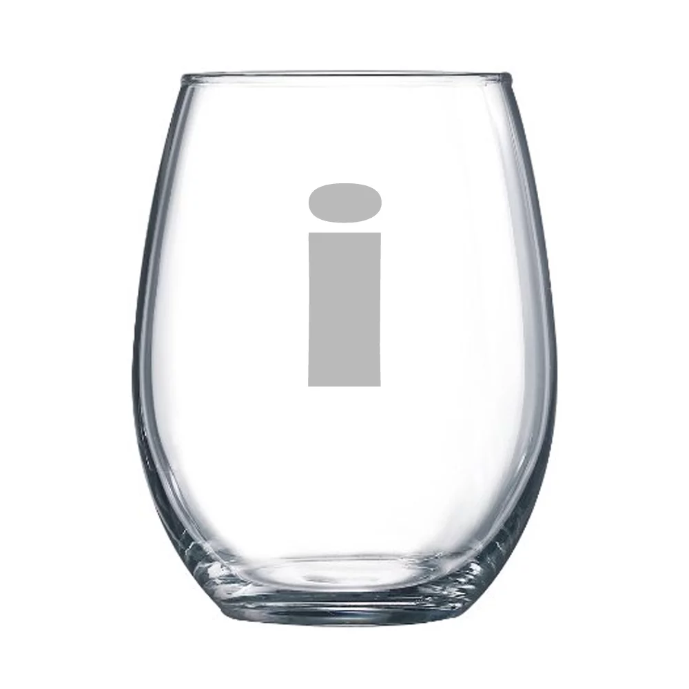 4-pc Broadway Personalized 15 oz Stemless Wine Glass, Letter T