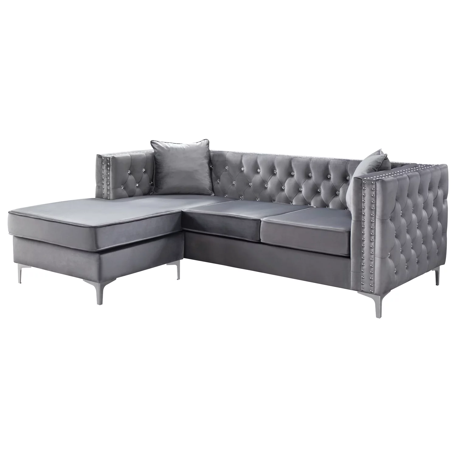 Maykoosh Gothic Grandeur G822B-SC Sofa Chaise , Gray
