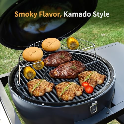 Brand-Man RODEO Steel Kamado Charcoal Grill & Smoker - 22