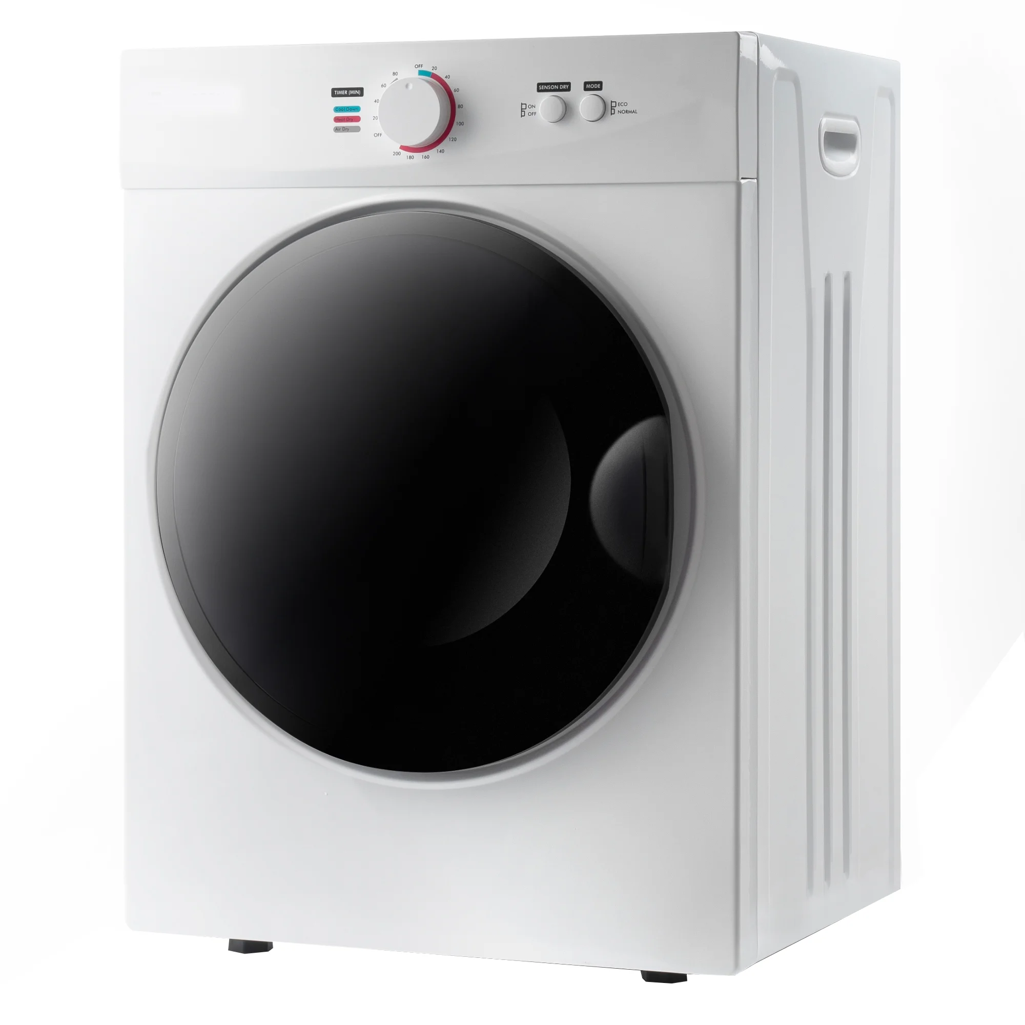 Dcenta Portable Laundry Dryer with Easy Knob Control for 5 Modes, Stainless Steel Clothes Dryers, for Home, Dorm, Apartment and RV, Wall Mount Kit Included