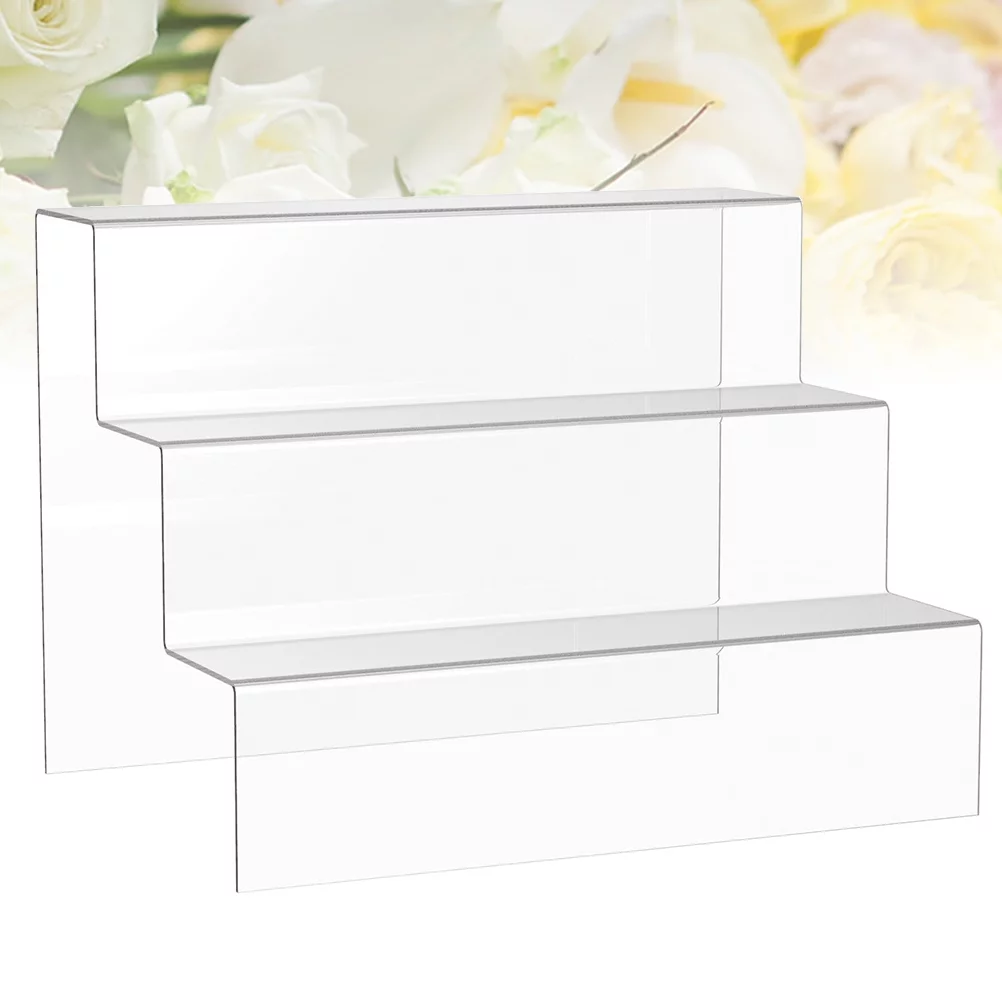 1Pc Acrylic Ladder Type Display Stand Multi-layer Models Adornments Showing Shelf Doll Perfume Organizer Storage Holder