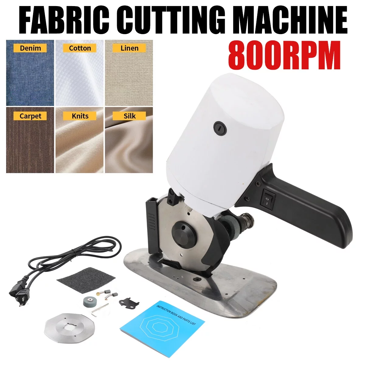 TABODD Fabric Cutting Machine 100mm 800RPM Electric Cloth Cutting Machine For Clothing, Leather Goods
