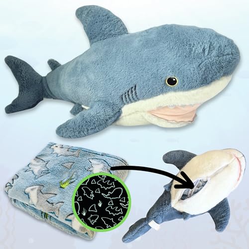 Shark Stuffed Animal with Blanket Inside: 3-in-1 Pillow, Blanket, and Friend - Lovable 29