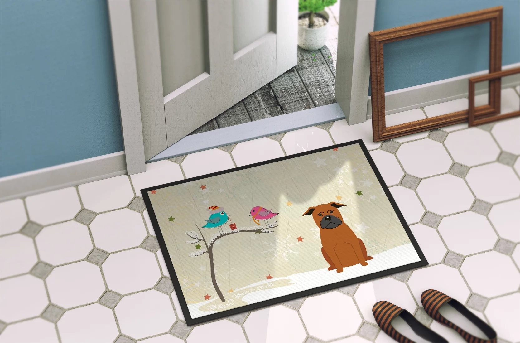 Christmas Presents between Friends Chinese Chongqing Dog Door Mat