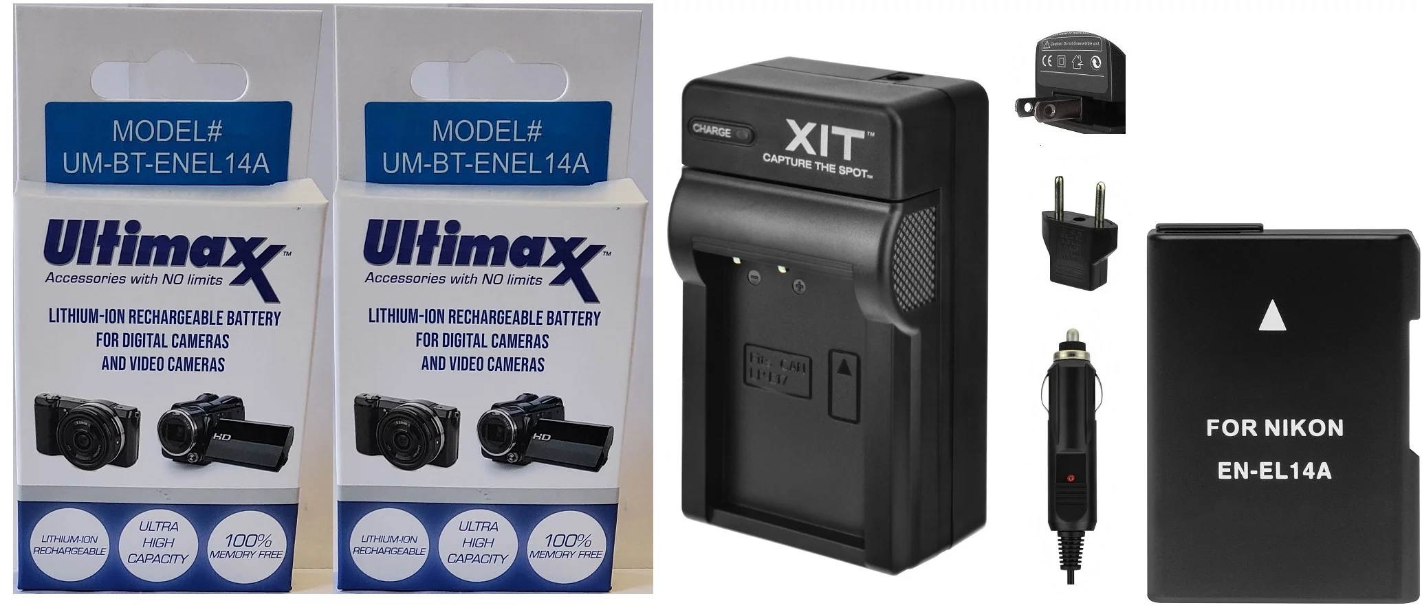 Hi Capacity 2-Pcs EN-EL14a Battery & Dual Volt Rapid Charger For Nikon D5600