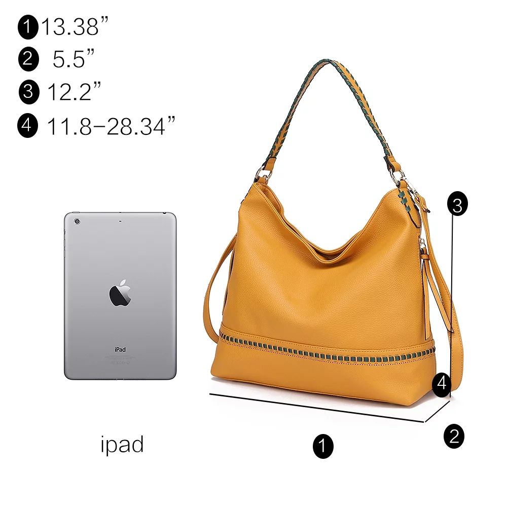 MKF Collection Blake Vegan Leather Women's Shoulder Bag & Wristlet Wallet 2 pcs, Classy Hobo Purse Handbag by Mia K - Blush