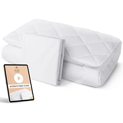 Iyasu Home Twin Japanese Floor Mattress- Shikibuton Floor Bed- Japanese Futon Mattress- Japanese futon Floor Mattress for Adults- 75 by 39 in. Japanese Mattress with Cotton Zip Cover