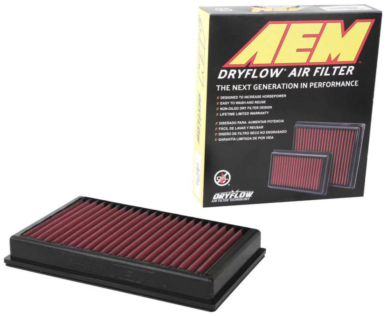 AEM 13-16 Audi A3 L4-1.8L DryFlow Air Filter Fits select: 2016,2018-2022 VOLKSWAGEN TIGUAN