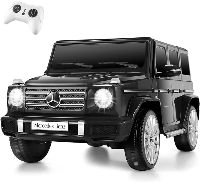 BATE 24V Licensed Mercedes-Benz G500 Powered Ride on Car , Kids Electric Ride on Toy Car 2.4G W/Parents Remote Control ,Three speed adjustable,Power display, USB,MP3 ,Bluetooth, Black