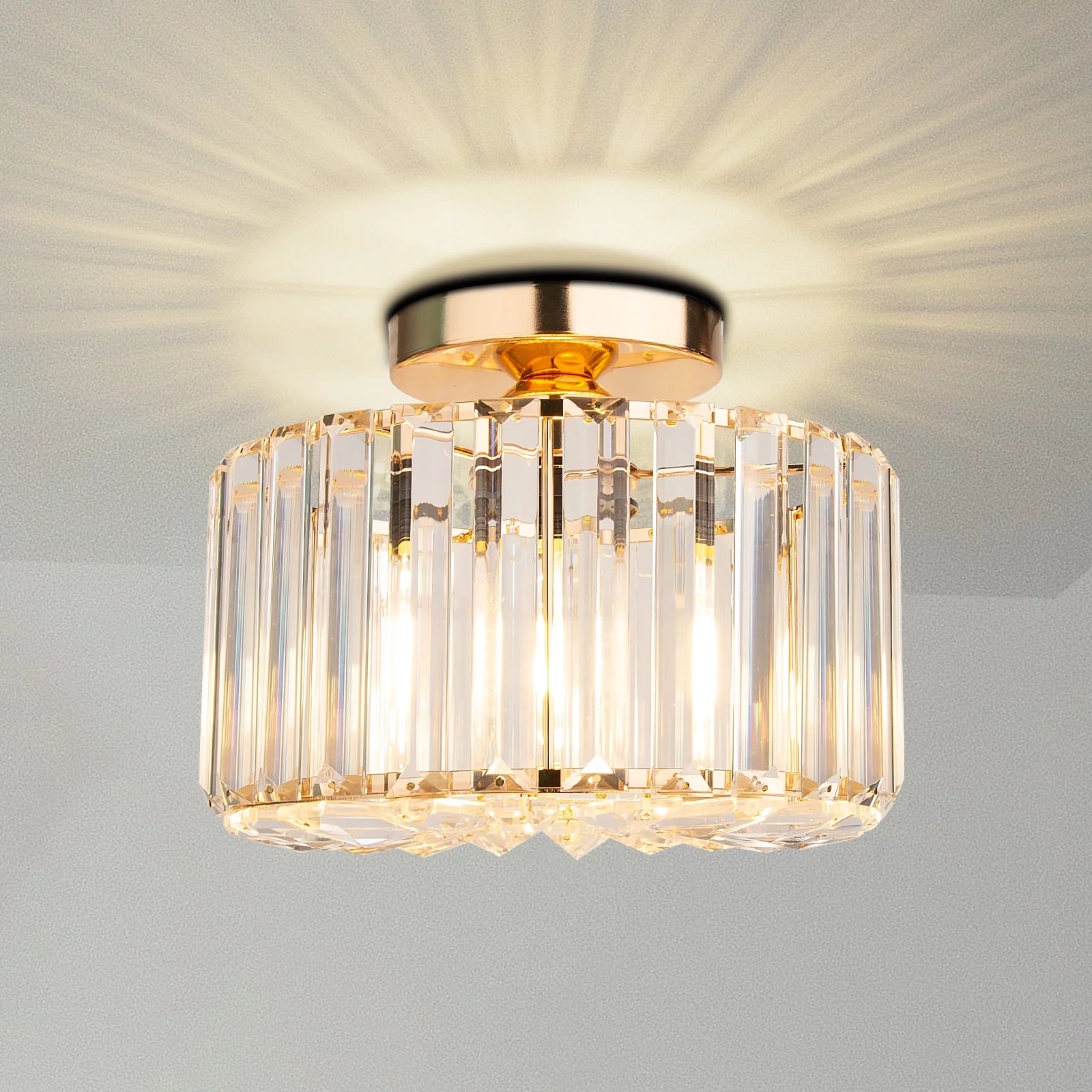 Ceiling Light Fixture Flush Mount Crystal Chandelier Light Fixture for Hallway Light Fixture Ceiling Bedroom Entryway