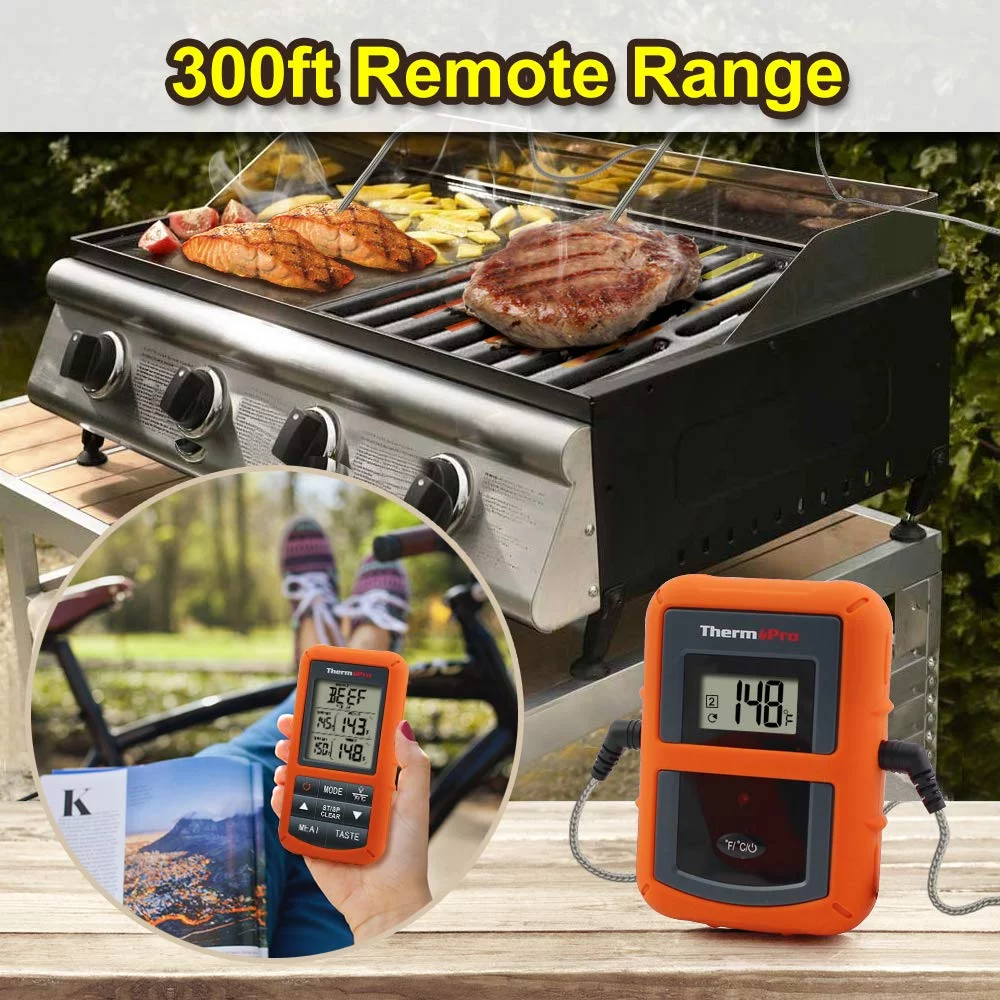 ThermoPro TP20 Wireless Remote Cooking Food Meat Thermometer with Dual Probe for Smoker Grill BBQ Thermometer