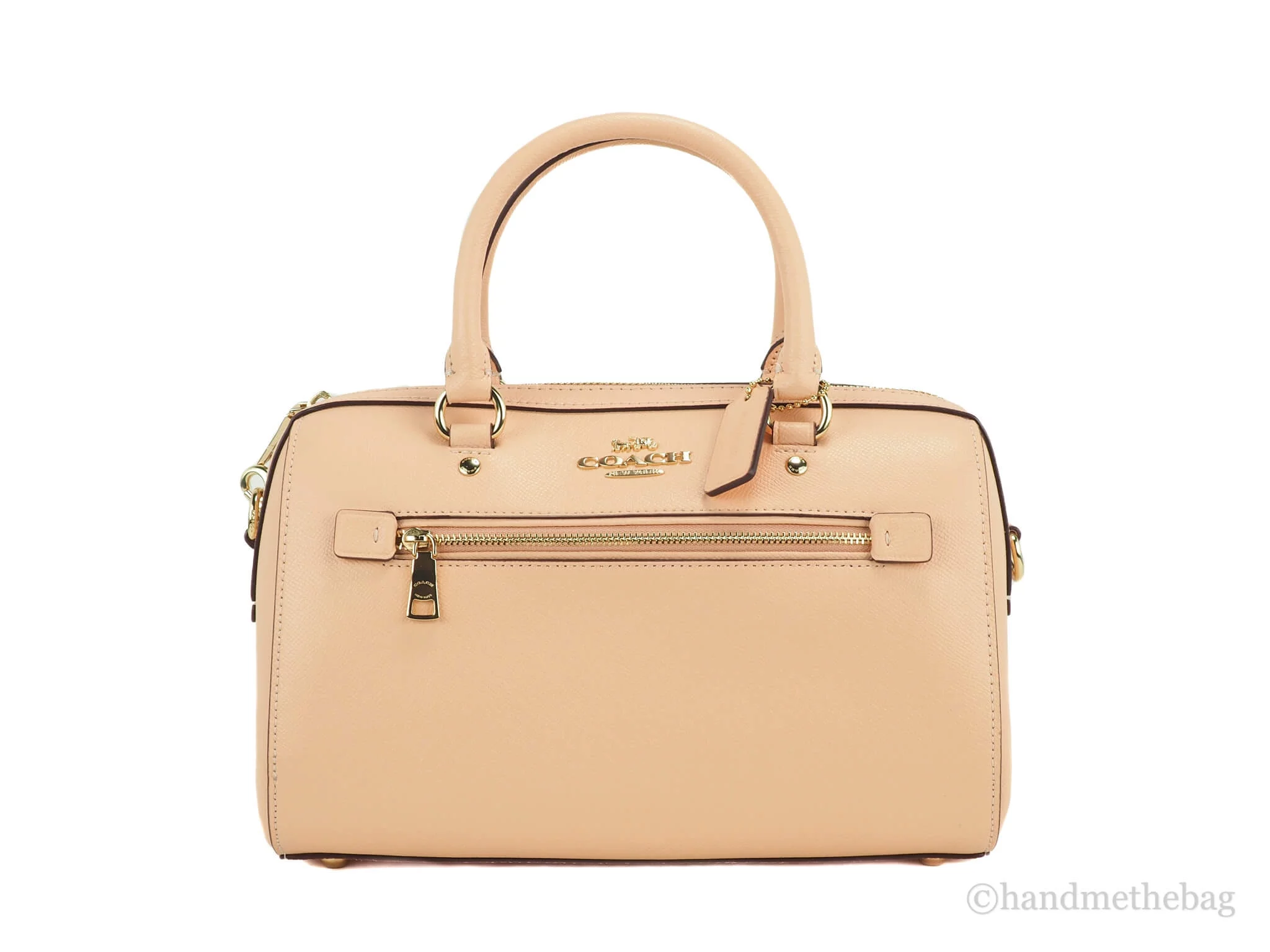 Coach (79946) Rowan Faded Blush Grain Leather Medium Satchel Crossbody Handbag