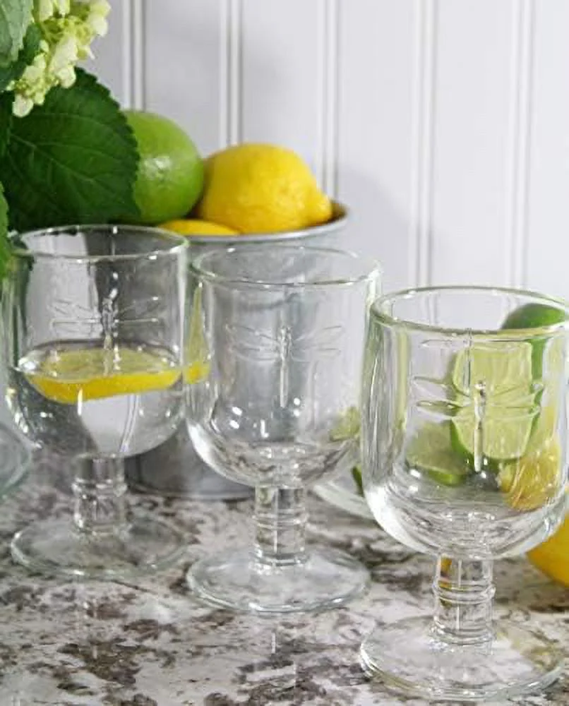 Set Of 6, 10-Ounce Dragonfly Water Glasses