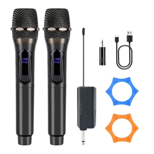 Wireless Karaoke Microphone dynamic Mic Up160ft range handheld plug-and-play design rechargeable Compatible with karaoke machines and PA systems Ideal for party、church Singing and other scenarios