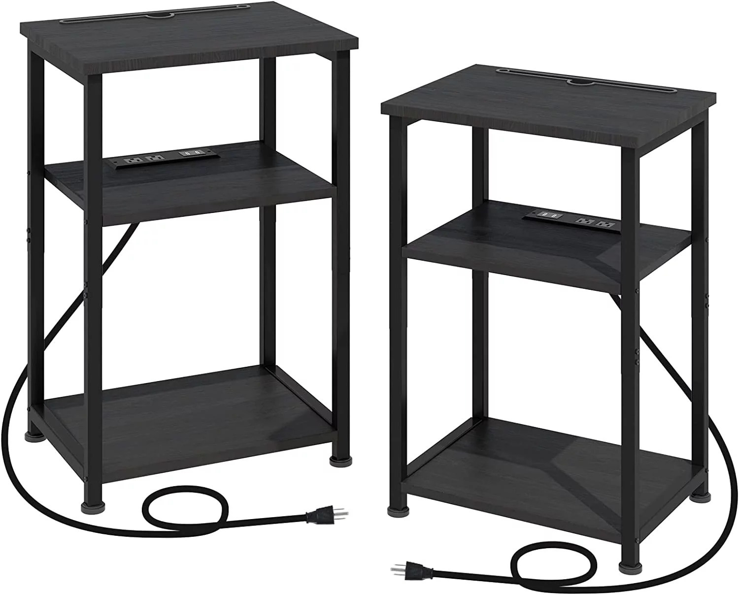 salable AMHANCIBLE Nightstands Set of 2  End Side Table with Charging Station and Phone Holder  Slim Couch Table with USB Ports & Outlets  Small Bedside Table with Storage Shelf for B