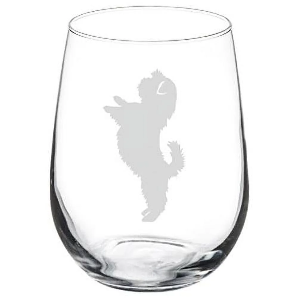 Wine Glass Goblet Shih Tzu Standing (17 Oz Stemless)