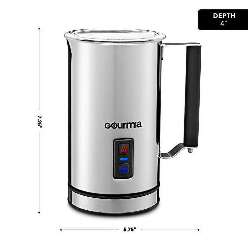 Gourmia Milk Frother, Stainless Steel Design