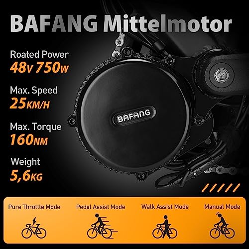 Bafang Electric Bike Conversion Kit Mid Motor BBS-HD 48 V 1000 W Motor Accessories Display Optional Kit Downtube Battery