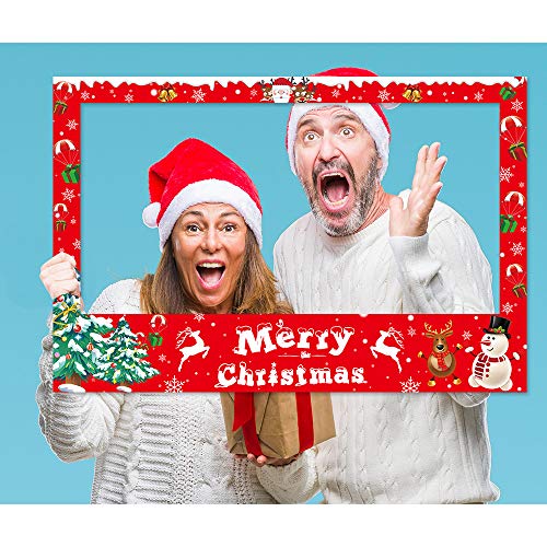 Christmas Photo Booth Props Frame Party Supplies - Xmas/Winter/Holiday New Year Decorations