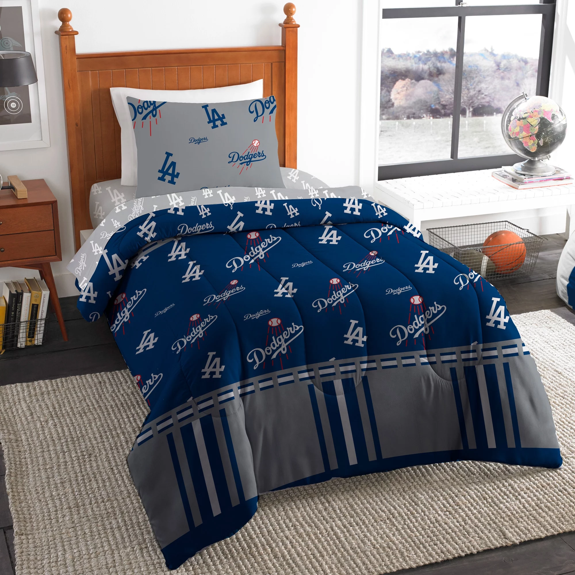 MLB Los Angeles Dodgers Twin Bed In Bag Set