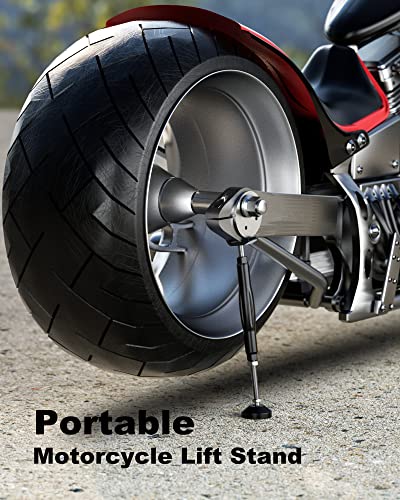 BRCOVAN Motorcycle Stand Wheel Chain Cleaning Maintenance Stand, Portable Lift Stand Jack, Replacement Ridding Emergency Tool for All Motorcycle, Set Includes Brake Buckle