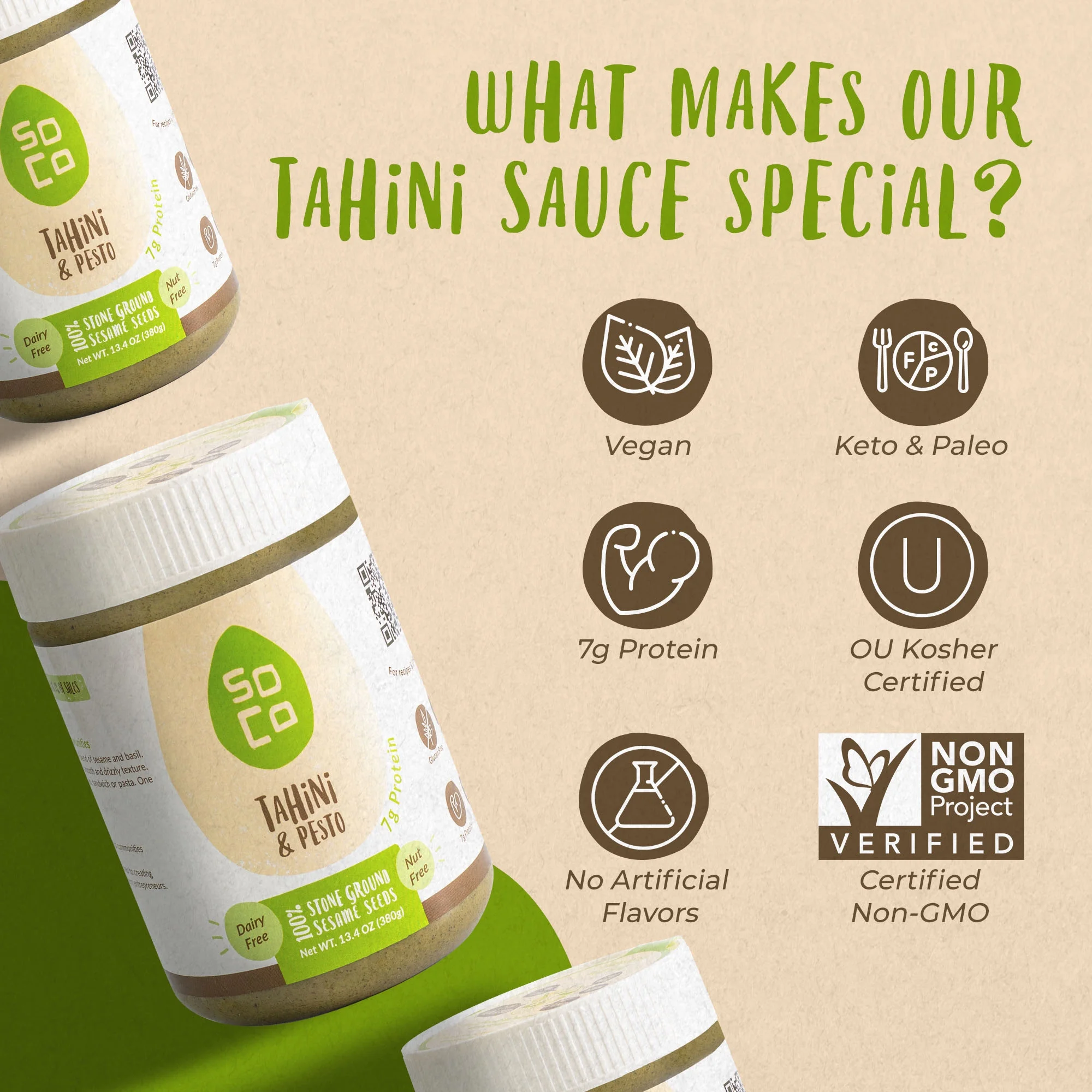 Soco Tahini And Pesto, 13.4 Oz | Pack of 6