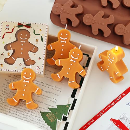 Meltset Silicone Baking Mold Gingerbread Man Chocolate Mold DIY Soap Mold