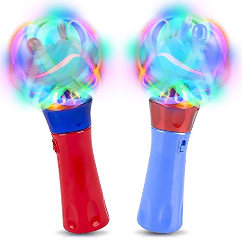 ArtCreativity Light Up Wand for Kids, Set of 2 LED Light Up Toys with Flashing Lights, Fun Light Spinning Toys, Sensory Toy for Kids with Autism