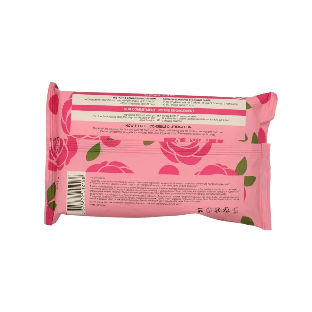 Sephora Collection Cleansing + Exfoliating Wipes Rose